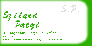 szilard patyi business card